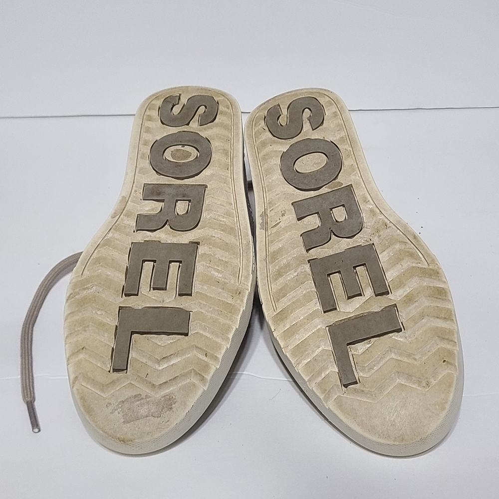 B14 Sorel Canvas Sneakers Womens 7.5 Gray Lace Up Casual Shoes - Picture 5 of 6